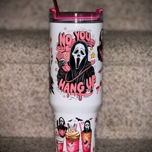 Scream Halloween Tumbler “Pink Handle”